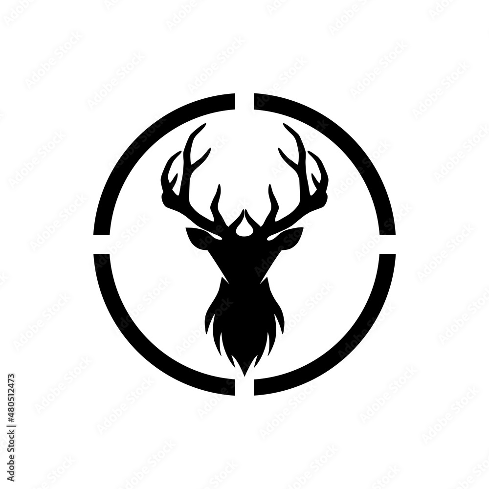 Deer Hunt Logo icon isolated on white background Deer Hunt Logo icon isolated on white background