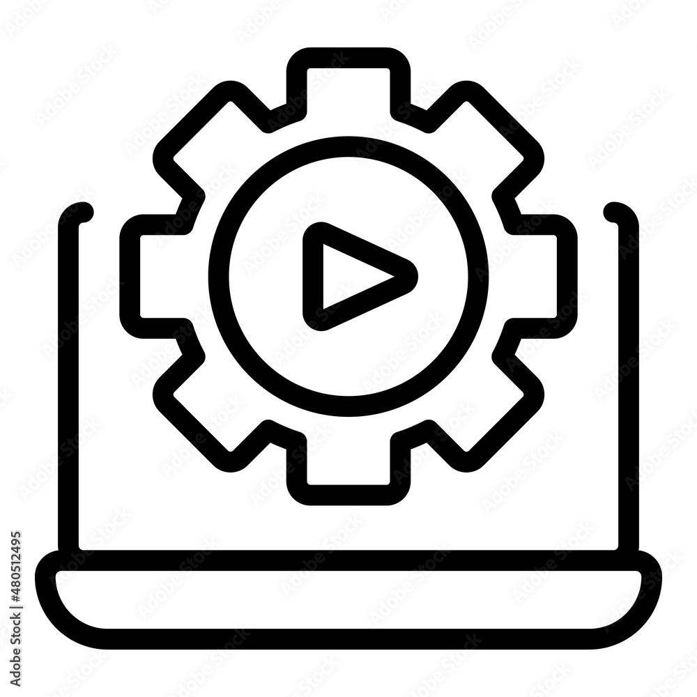 Gear system icon outline vector. Button call Gear system icon outline vector. Button call