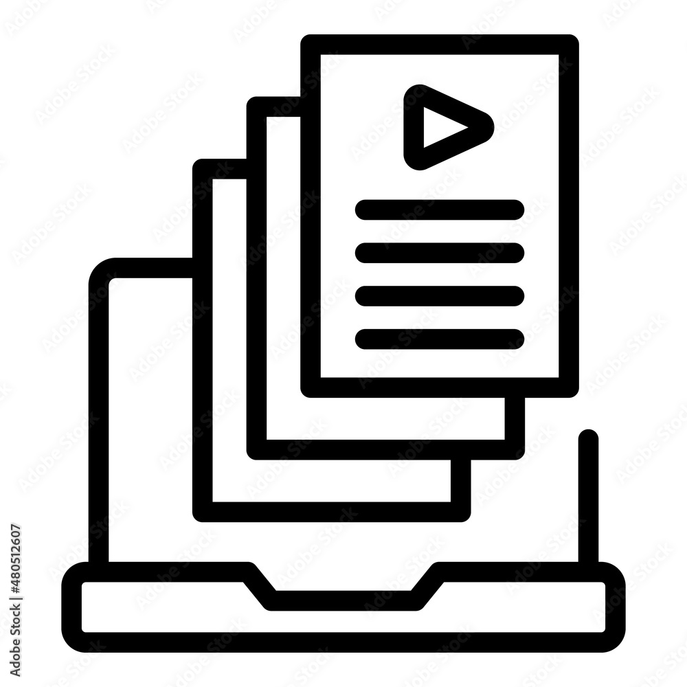 Computer video icon outline vector. Training screen Computer video icon outline vector. Training screen