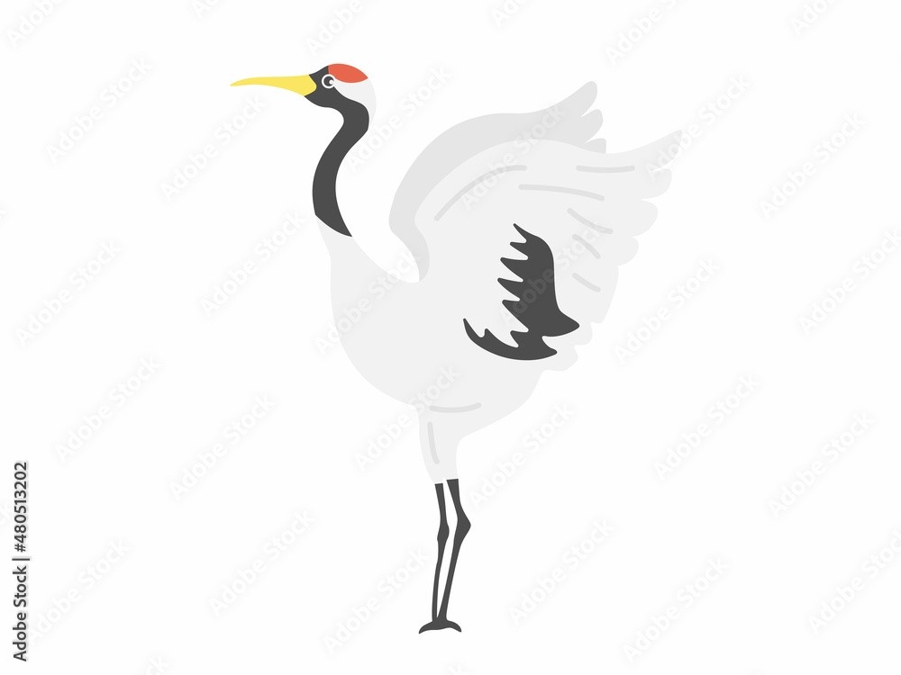 羽を広げる鶴のイラスト 羽を広げる鶴のイラスト