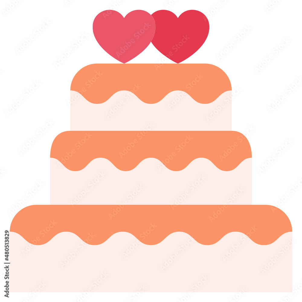Wedding cake flat icon Wedding cake flat icon