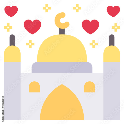 Mosque Wedding flat icon