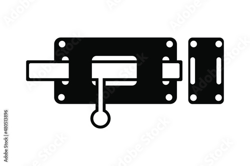 Vector illustration of latch black isolated on white background