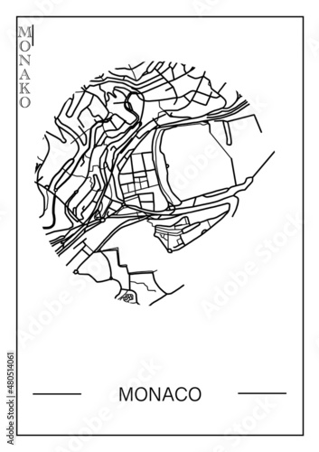 sketch of the world MONAKO MONACO CAPITAL photo