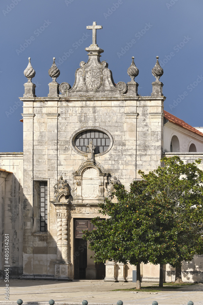  detail of the facade of Aveiro Cathedral, Also known as the Sao Domingos Church in Aveiro, Portugal