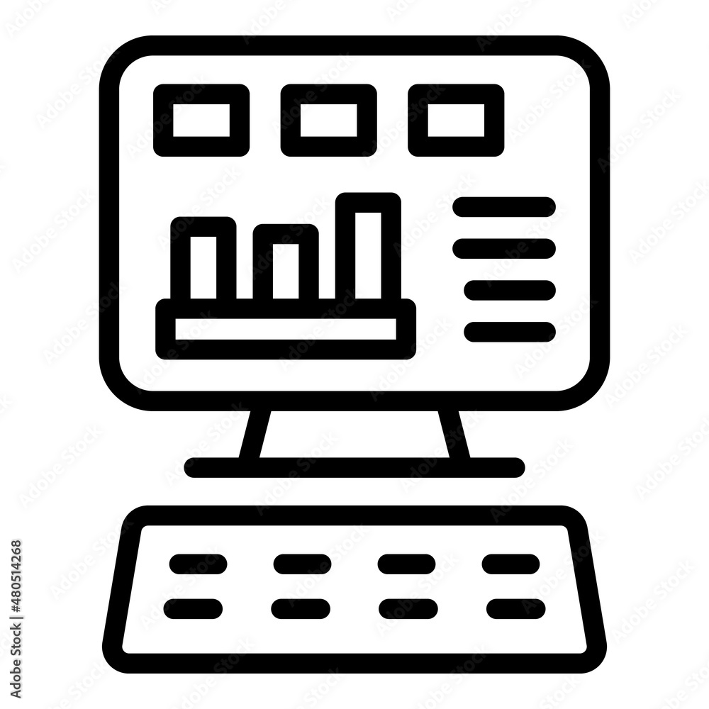 Online management icon outline vector. Fair trade Online management icon outline vector. Fair trade