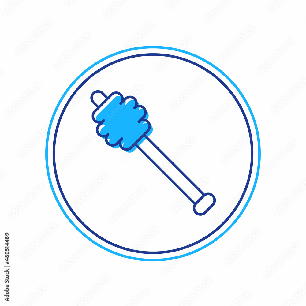 Filled outline Honey dipper stick icon isolated on white background. Honey ladle. Vector Filled outline Honey dipper stick icon isolated on white background. Honey ladle. Vector