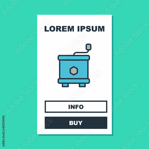 Filled outline Honey extractor icon isolated on turquoise background. Mechanical device for honey extraction from honeycombs. Vector