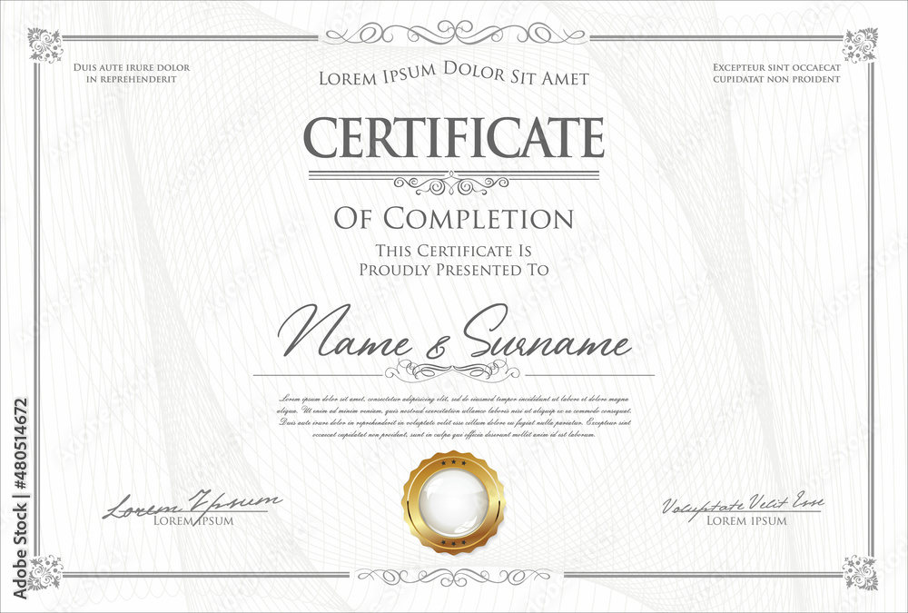 Certificate or diploma modern design template - obrazy, fototapety, plakaty 