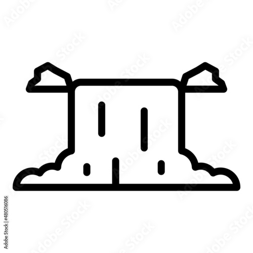 Eco travel waterfall icon outline vector. Nature tourism