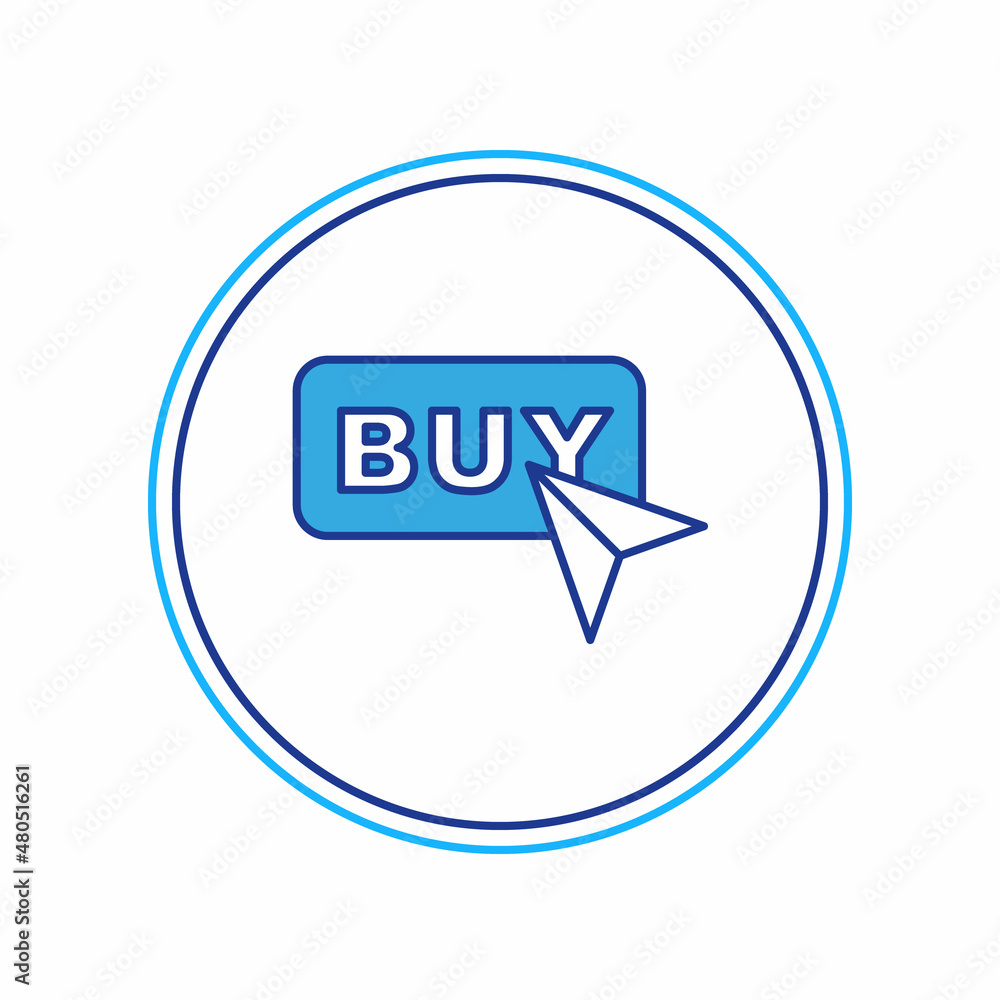 Filled outline Buy button icon isolated on white background. Vector Filled outline Buy button icon isolated on white background. Vector