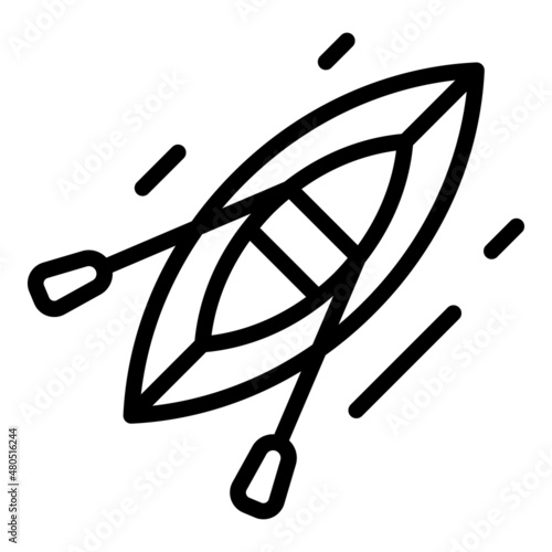Top view boat icon outline vector. Forest ecotourism
