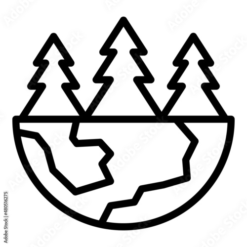 Eco global forest icon outline vector. Walk ecotourism