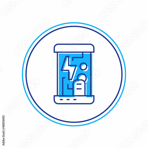Filled outline Futuristic cryogenic capsules or containers icon isolated on white background. Cryonic technology for humans or cryogenic chamber. Vector