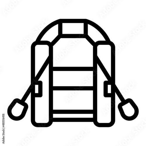River rubber boat icon outline vector. People travel