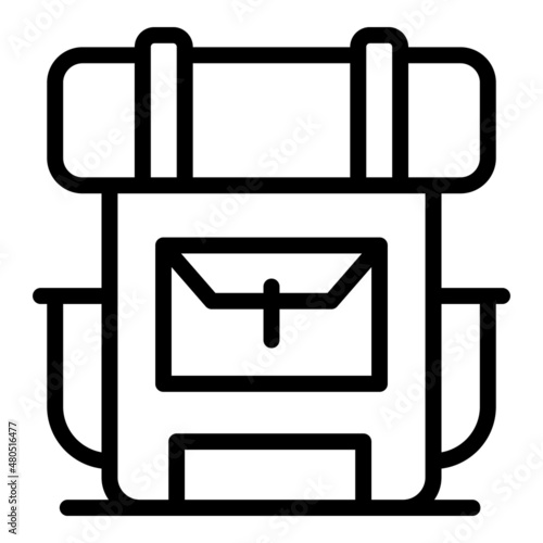 Hiking backpack icon outline vector. Travel eco