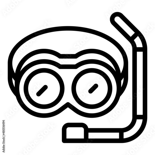 Diving mask icon outline vector. Walk travel