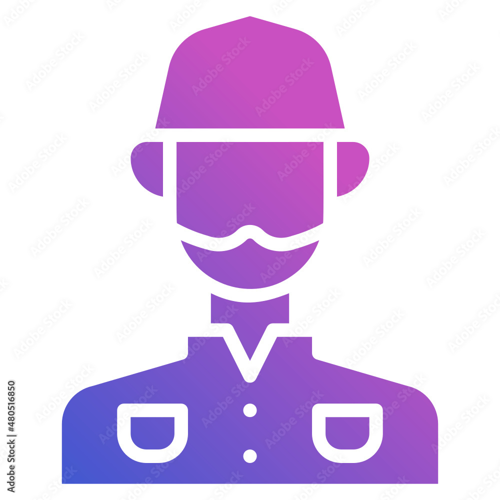 Muslim imam flat gradient icon Muslim imam flat gradient icon