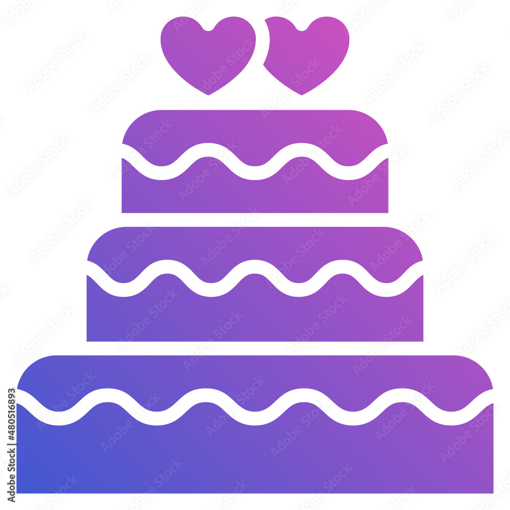 Wedding cake flat gradient icon Wedding cake flat gradient icon