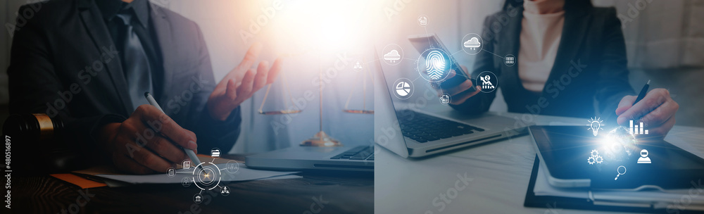 Scanner Technology User Fingerprint Biometric Digital Scan Technology. Graphic interface ...