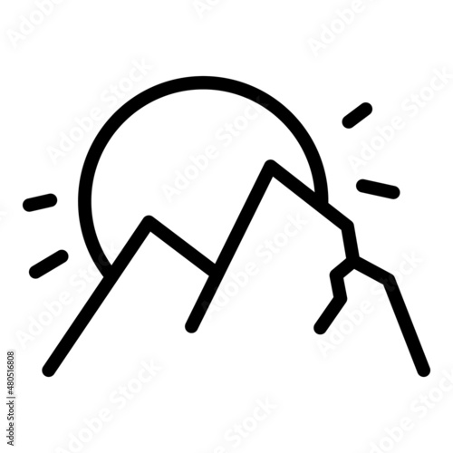 Eco travel sunset icon outline vector. Nature tourism