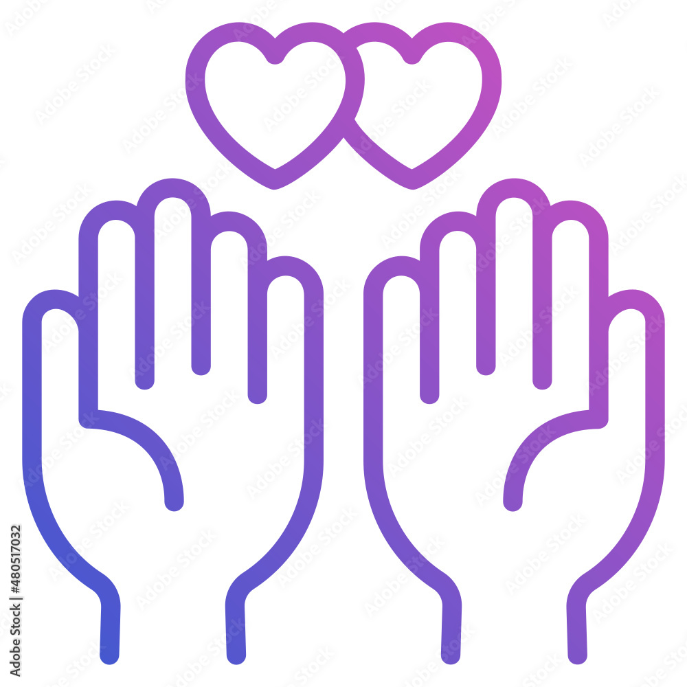 Obraz premium Prayer Love line gradient icon