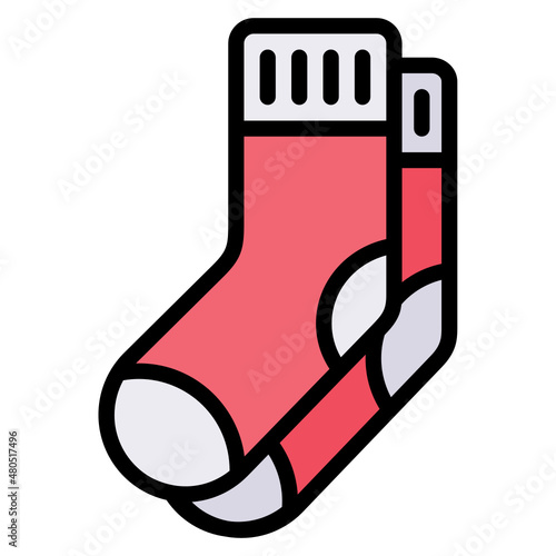 Socks filled line color icon