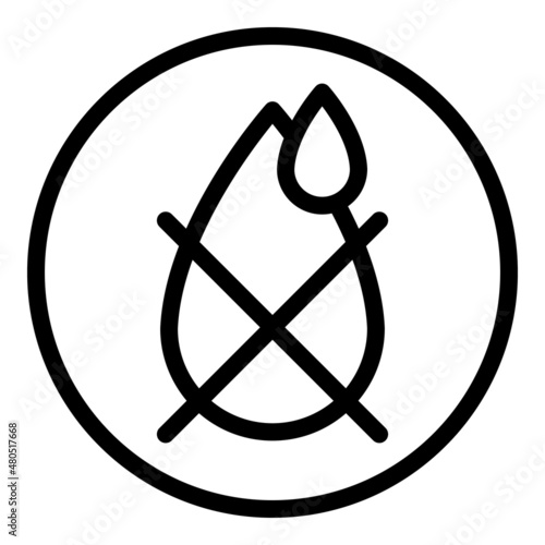No water drop icon outline vector. Save clean eco