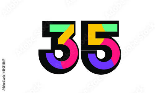 35 New Number Modern Fresh Color Youth