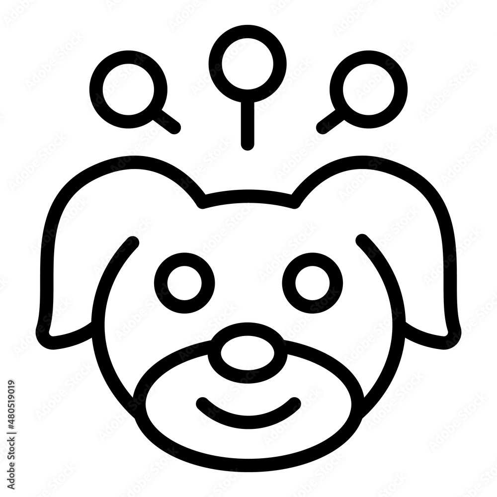 Smiling pet icon outline vector. Dog spa Smiling pet icon outline vector. Dog spa