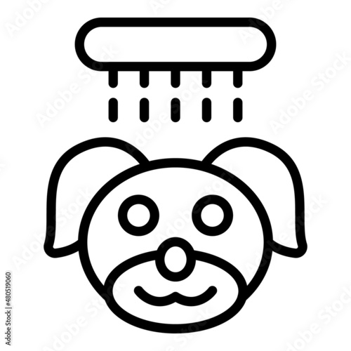 Dog shower icon outline vector. Spa bath