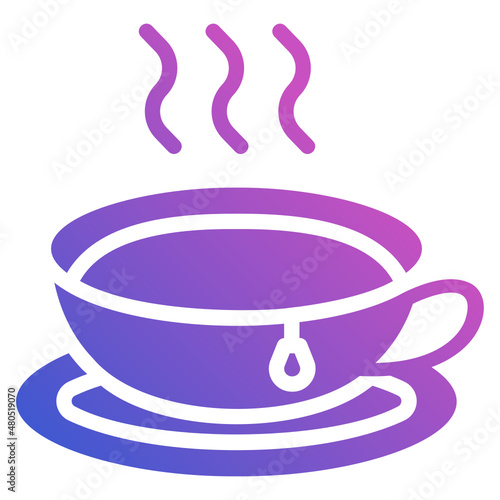 Hot Tea flat gradient icon