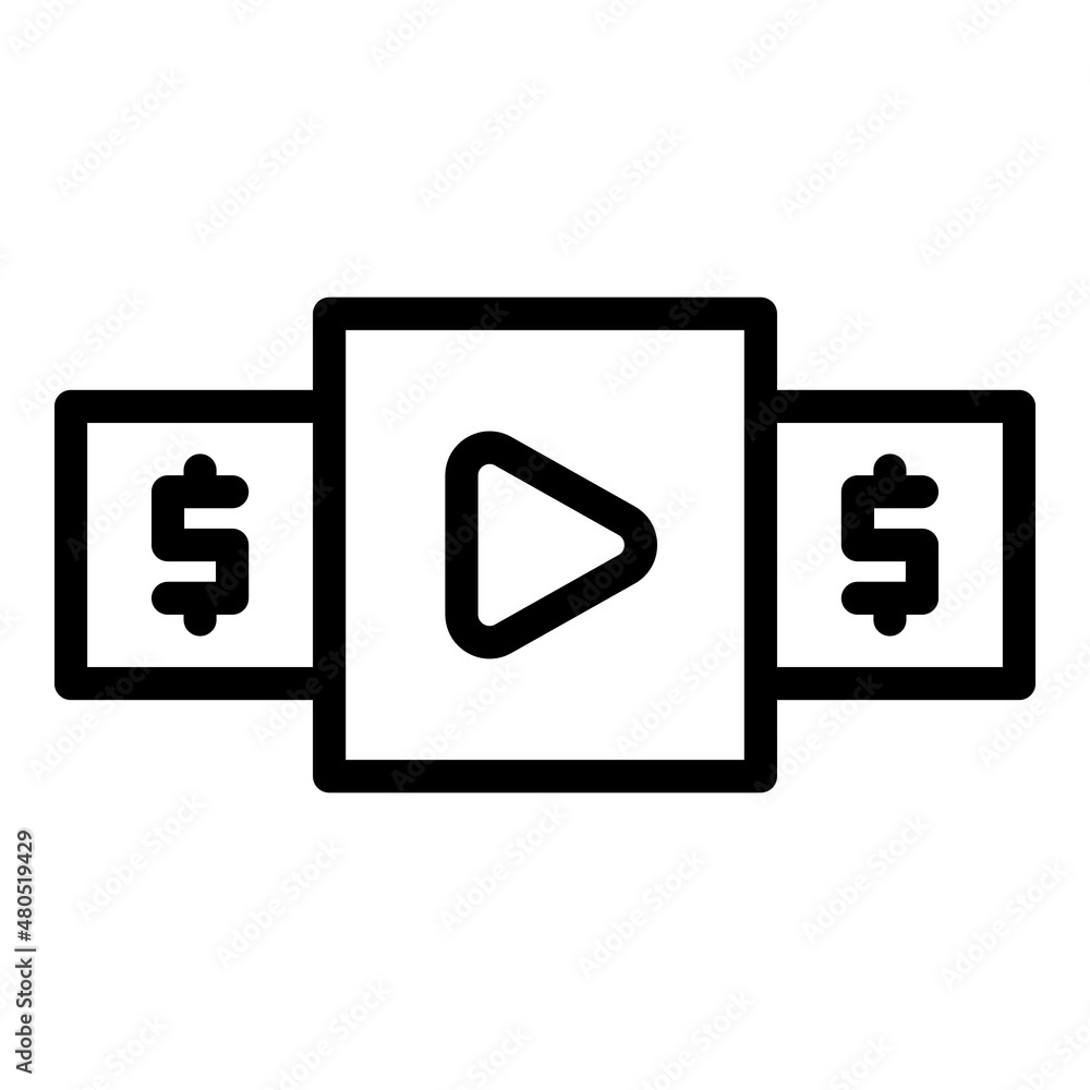 Video project icon outline vector. Seo market Video project icon outline vector. Seo market