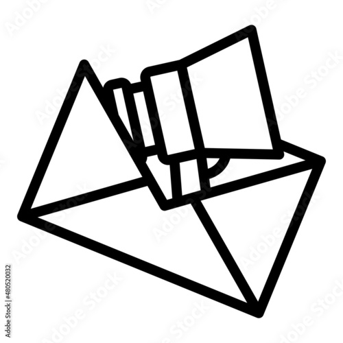 Mail content icon outline vector. Media plan
