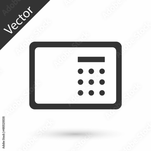 Grey Safe icon isolated on white background. The door safe a bank vault with a combination lock. Reliable Data Protection. Vector