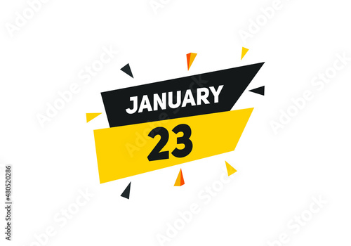January 24 text calendar reminder. 24th January daily calendar icon template  © creativeKawsar