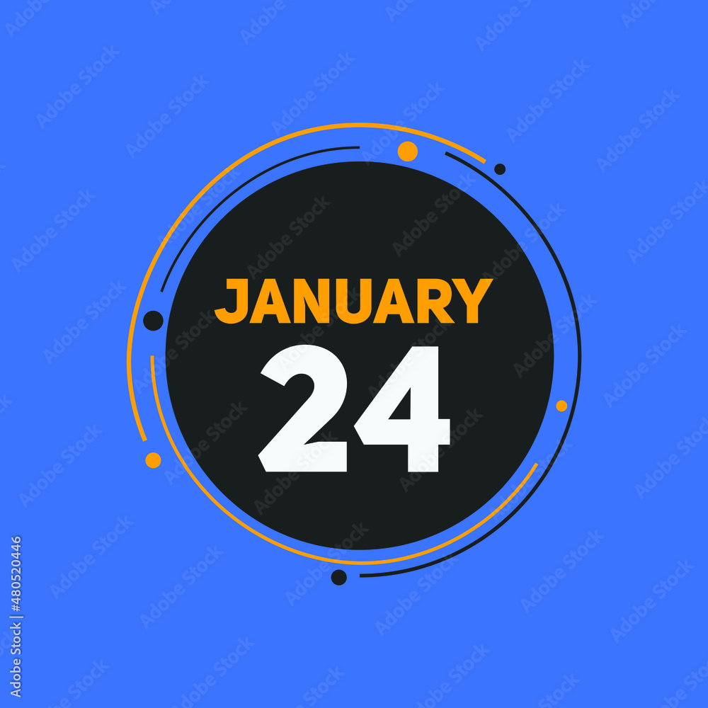 January 24 text calendar reminder. 24th January daily calendar icon template
January 24 text calendar reminder. 24th January daily calendar icon template