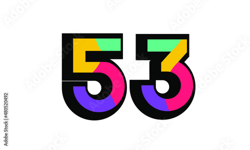 53 New Number Modern Fresh Color Youth