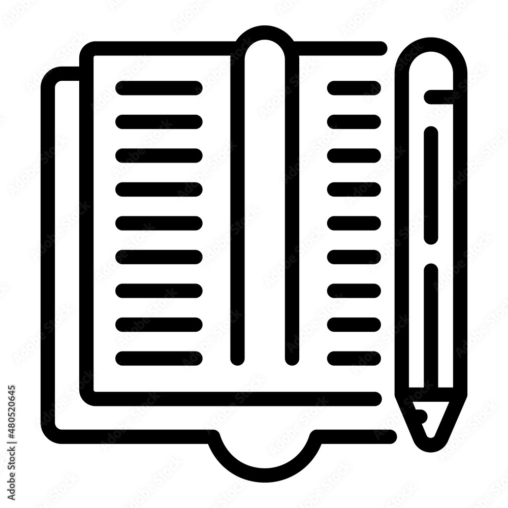 Reading book icon outline vector. Help homework Reading book icon outline vector. Help homework