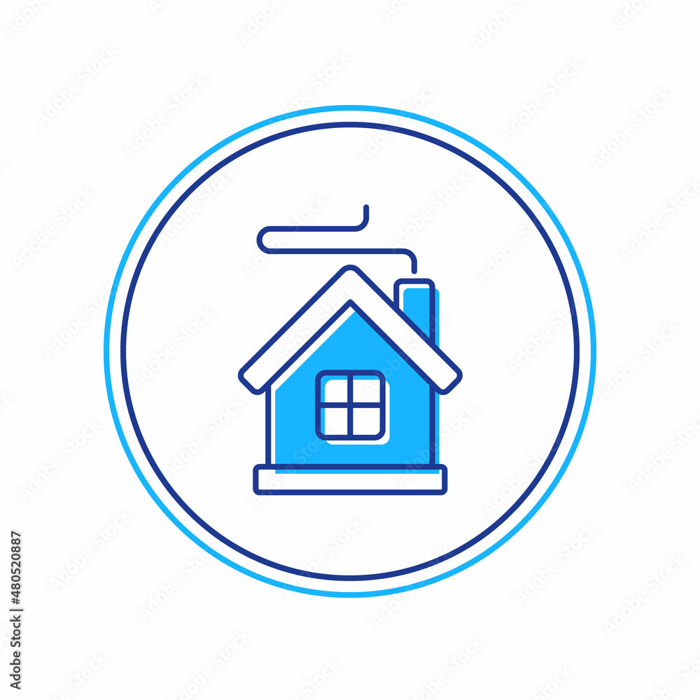 Filled outline Merry Christmas house icon isolated on white background. Home symbol. Vector Filled outline Merry Christmas house icon isolated on white background. Home symbol. Vector