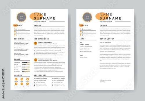 Modern Resume  & Cover Letter Layout Kit Infographic CV Template