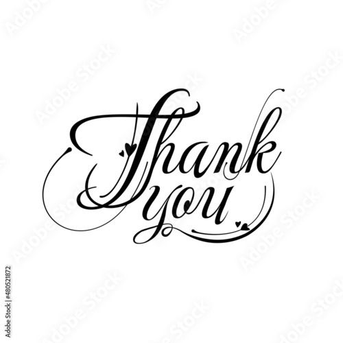 Thankyou Typography Vector lettering for banner, poster, invitation and thanksgiving day. 