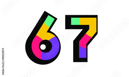 67 New Number Modern Fresh Color Youth