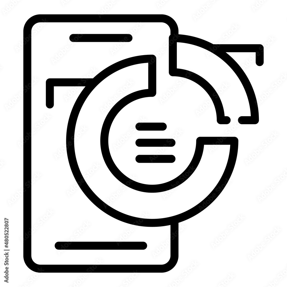 Sale graph icon outline vector. Online marketing