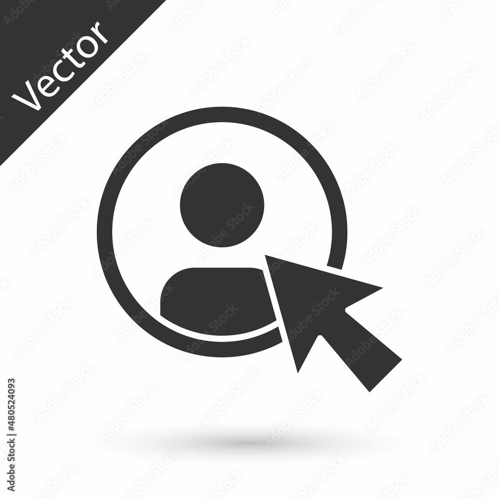 Grey Create account screen icon isolated on white background. Vector