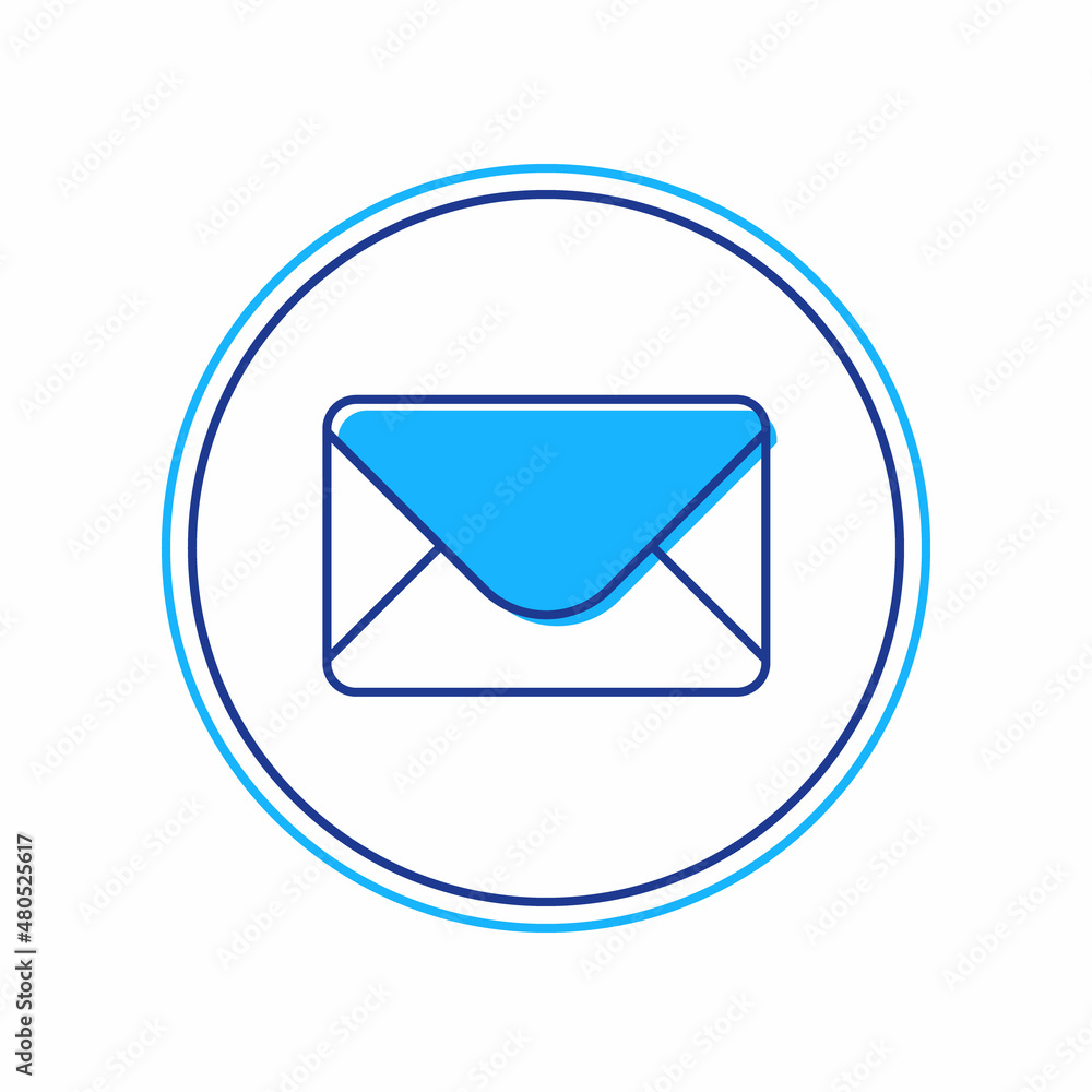 Filled outline Mail and e-mail icon isolated on white background. Envelope symbol e-mail. Email message sign. Vector Filled outline Mail and e-mail icon isolated on white background. Envelope symbol e-mail. Email message sign. Vector