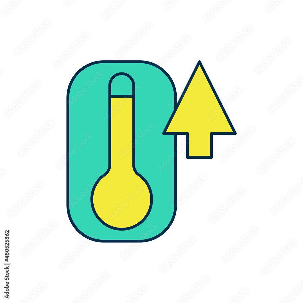Filled outline Meteorology thermometer measuring heat and cold icon isolated on white background. Thermometer equipment showing hot or cold weather. Vector Filled outline Meteorology thermometer measuring heat and cold icon isolated on white background. Thermometer equipment showing hot or cold weather. Vector