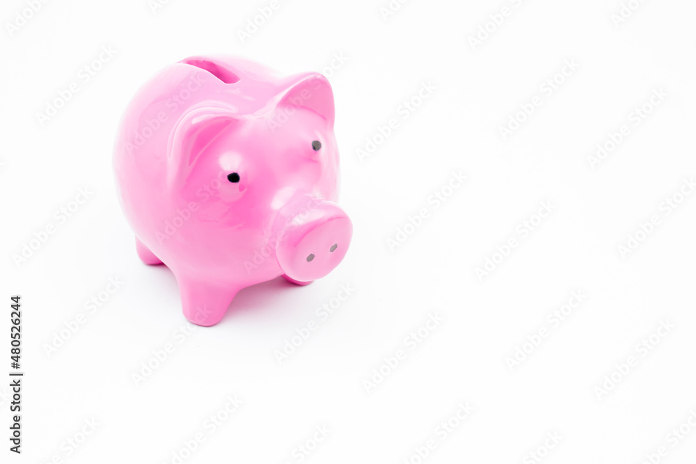 Pink piggy bank on isolated white background. Pink piggy bank on isolated white background.