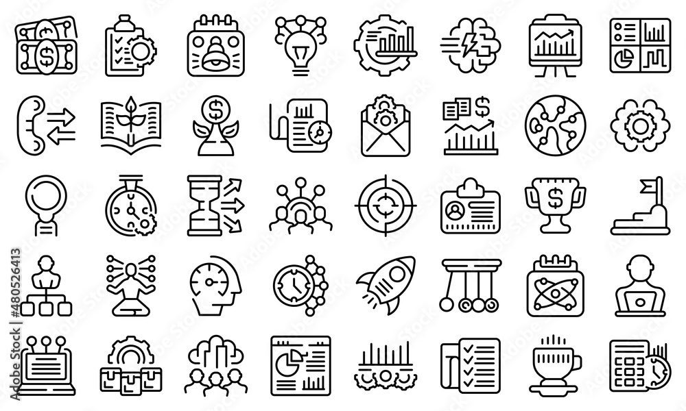 Productivity icon outline vector. Production work