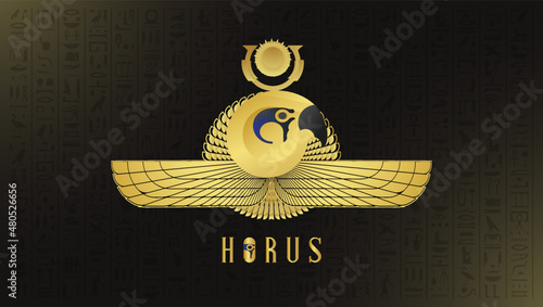 Horus Egyptian God with wings